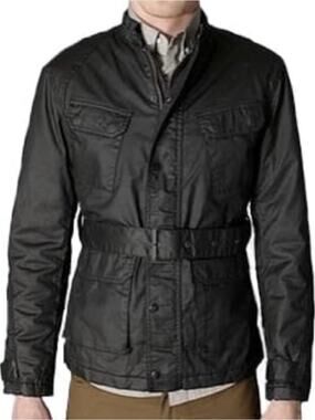 Standard Cloth Men's Black Waxed Cotton Jacket, Size XL